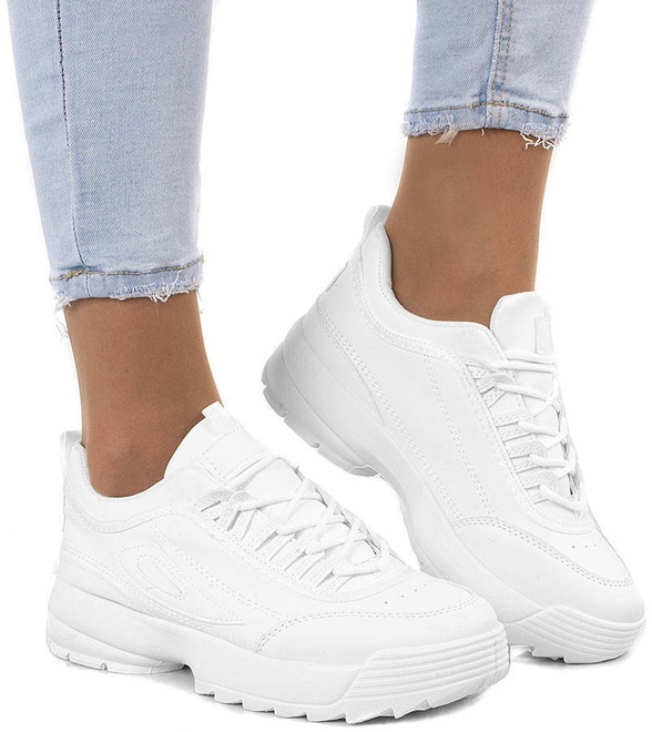 SPORTOWE BIAŁE SNEAKERSY TRAMPKI GRUBEJ PODESZWIE ESSENTIAL 1
