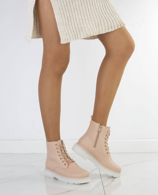 RÓŻOWE OCIEPLANE BOTKI TRAPERY GLANY 5