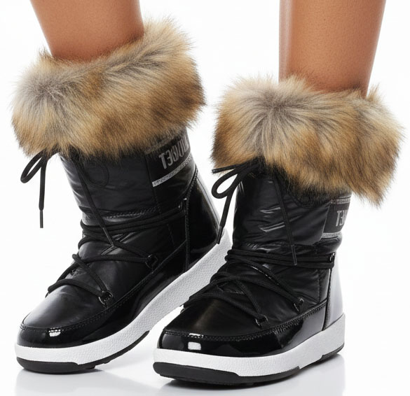 CZARNE ŚNIEGOWCE WSUWANE BOTKI OCIEPLANE  4