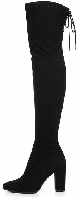 CZARNE DAMSKIE ZAMSZOWE KOZAKI NA ZAMEK TESSA 4