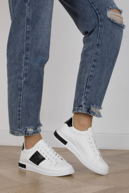 BIAŁE SNEAKERSY TRAMPKI KLASYCZNE NA PLATFORMIE RAINA