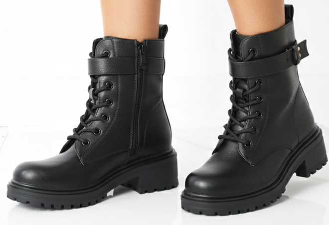 CZARNE BOTKI  DAMSKIE OCIEPLANE TRAPERY NA PLATFORMIE GALDIA 5