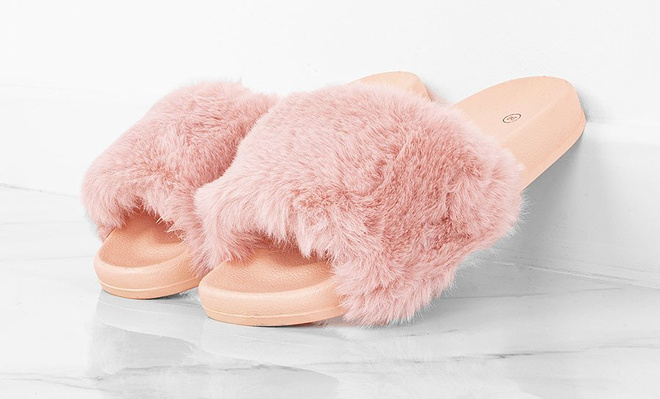 RÓŻOWE GUMOWE KLAPKI Z FUTERKIEM GERDIS