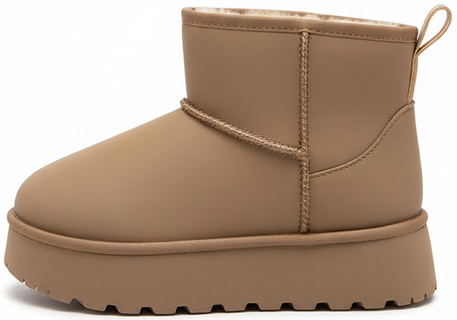 BEŻOWE OCIEPLANE ŚNIEGOWCE BOTKI NA PLATFORMIE NEVELA 3