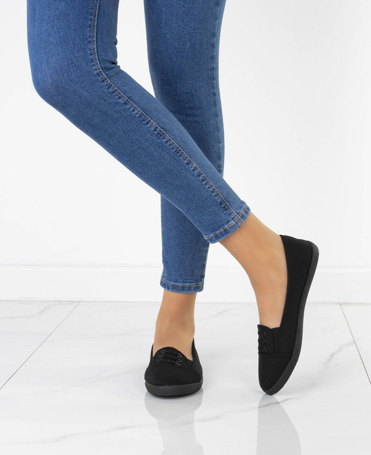 CZARNE WYKROJONE TENISÓWKI TRAMPKI  7