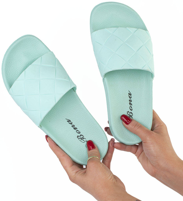 ZIELONE GUMOWE PLECIONE KLAPKI MELISKI KEILIS 3