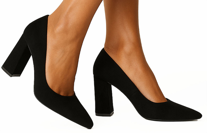 CZARNE CZÓŁENKA ZAMSZOWE NA SŁUPKU W SZPIC MIVANA 4