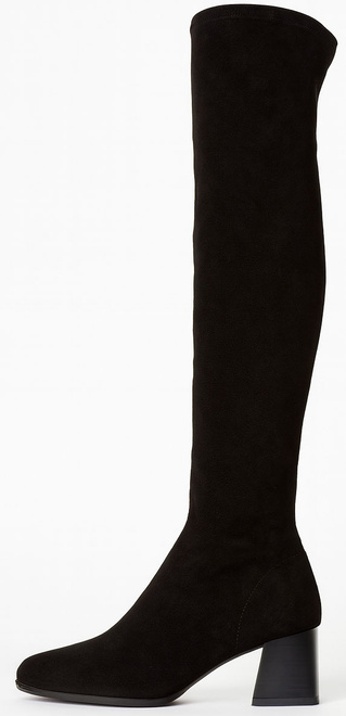 CZARNE DAMSKIE ZAMSZOWE KOZAKI NA OBCASIE ZAMEK DORELLA 3