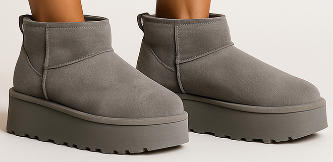 SZARE OCIEPLANE ŚNIEGOWCE BOTKI NA PLATFORMIE GIVELLE 2