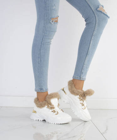 BIAŁE OCIEPLANE SNEAKERSY CAMILA