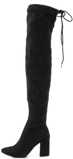 CZARNE KOZAKI ZA KOLANO NA SŁUPKU SELENA 3