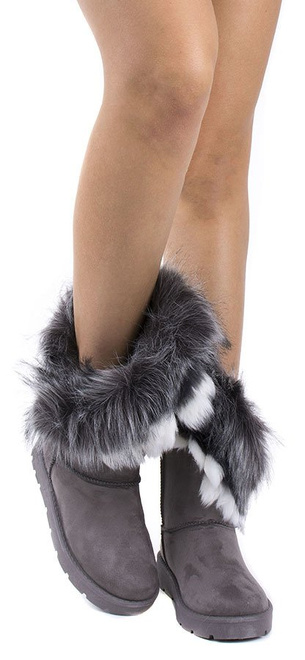 SZARE OCIEPLANE BOTKI ŚNIEGOWCE W STYLU EMU JULIE 3