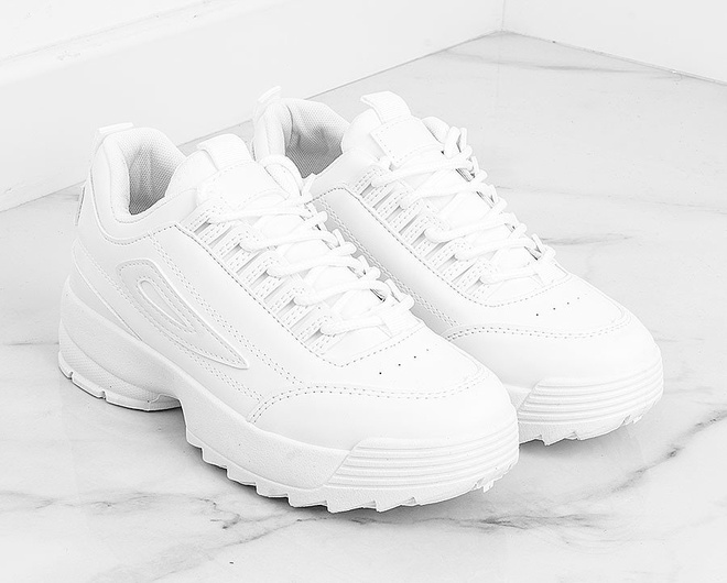 SPORTOWE BIAŁE SNEAKERSY TRAMPKI GRUBEJ PODESZWIE ESSENTIAL 3