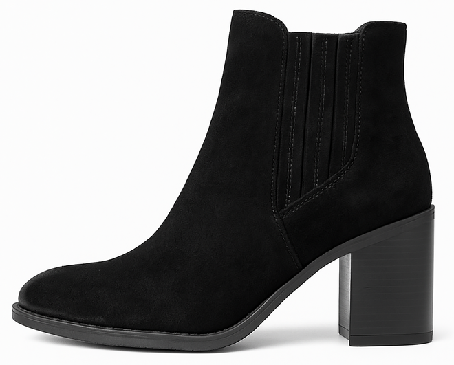 CZARNE DAMSKIE BOTKI NA SŁUPKU ZAMSZOWE OCIEPLANE ARDELE 3