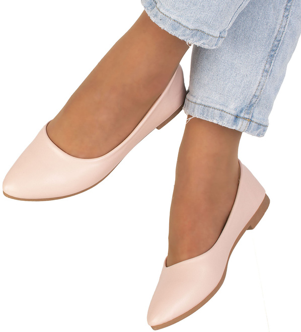 BEŻOWE WYGODNE DAMSKIE BALERINKI KLASYCZNE BONY 2
