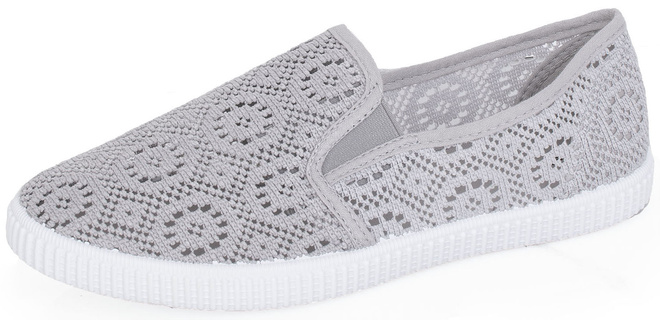 SZARE KORONKOWE BALERINKI TENISÓWKI WSUWANE ALMOR 3