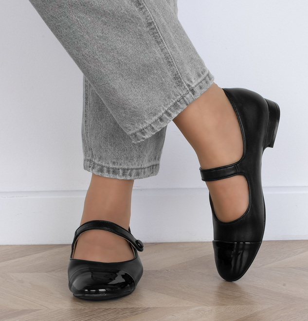 CZARNE DAMSKIE SKÓRZANE MOKASYNY BALERINKI LONGO 8