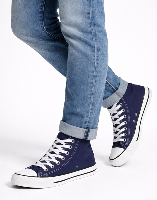 WYSOKIE KLASYCZNE GRANATOWE TRAMPKI TENISÓWKI SZNUROWANE 8