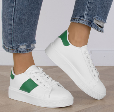 BIAŁE SNEAKERSY TRAMPKI KLASYCZNE NA PLATFORMIE SOFIA