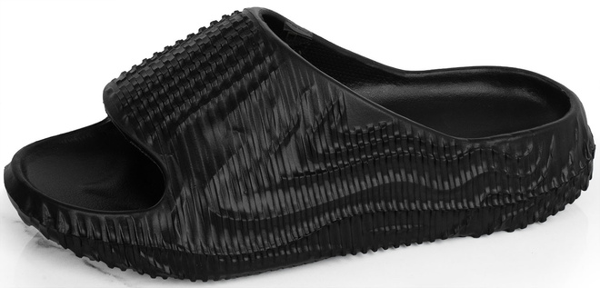 CZARNE DAMSKIE GUMOWE KLAPKI NA GRUBEJ PODESZWIE PERRI 3