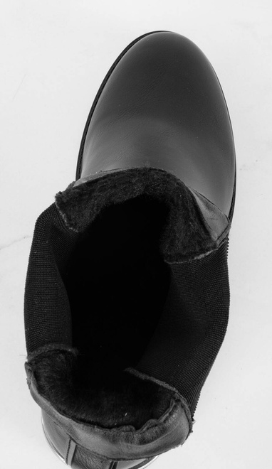 CZARNE BOTKI SKÓRZANE NA SŁUPKU NA PLATFORMIE BECKY 10