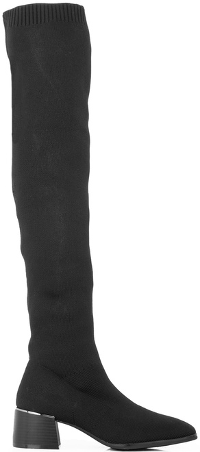 DAMSKIE CZARNE KOZAKI NA SŁUPKU ELASTYCZNA CHOLEWKA PRIM 1