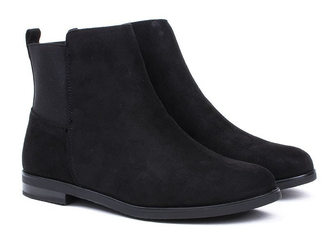 CZARNE OCIEPLANE ZAMSZOWE BOTKI Z GUMĄ MENDES 5