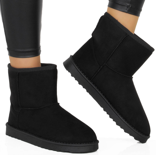 CZARNE ŚNIEGOWCE OCIEPLANE BOTKI WSUWANE FUTERKO 4