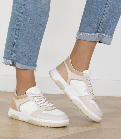 BEŻOWE SNEAKERSY SPORTOWE TRAMPKI CELINA