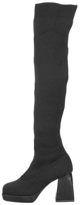 CZARNE KOZAKI NA SŁUPKU ELASTYCZNA CHOLEWKA LILLY 3