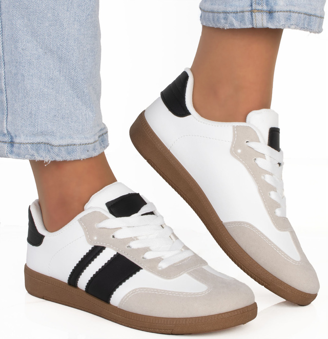 DAMSKIE BIAŁE SNEAKERSY TRAMPKI SKÓRZANE PEAR 2