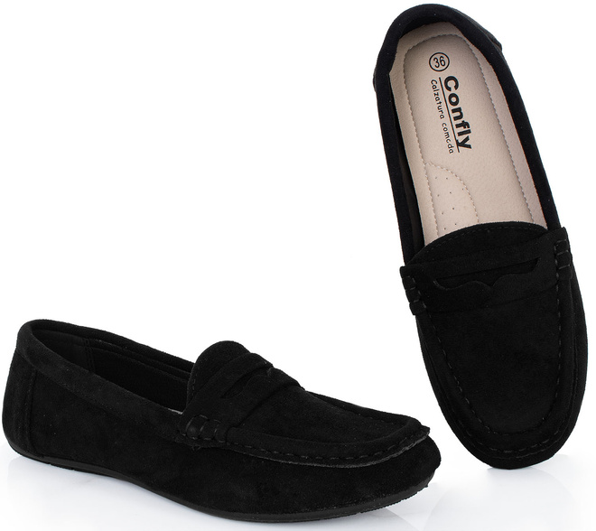 CZARNE MOKASYNY ZAMSZOWE DAMSKIE WSUWANE ORPE 2