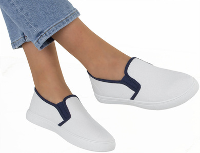BIAŁE TRAMPKI TENISÓWKI SLIP ON