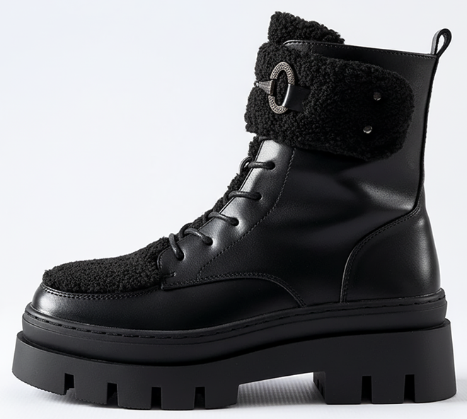 CZARNE BOTKI SKÓRZANE OCIEPLANE TRAPERY ZAMEK GASI 3