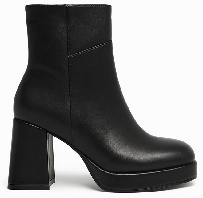  SKÓRZANE CZARNE BOTKI NA OBCASIE NA PLATFORMIE OCIEPLANE VELMIRE 1