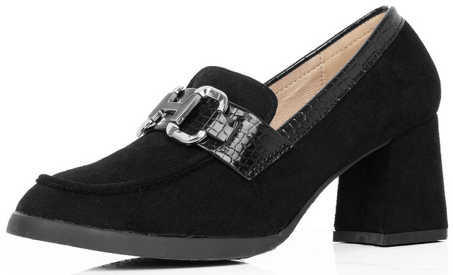 CZARNE PÓŁBUTY NA GRUBYM SŁUPKU KLASYCZNE ADRIEL 3