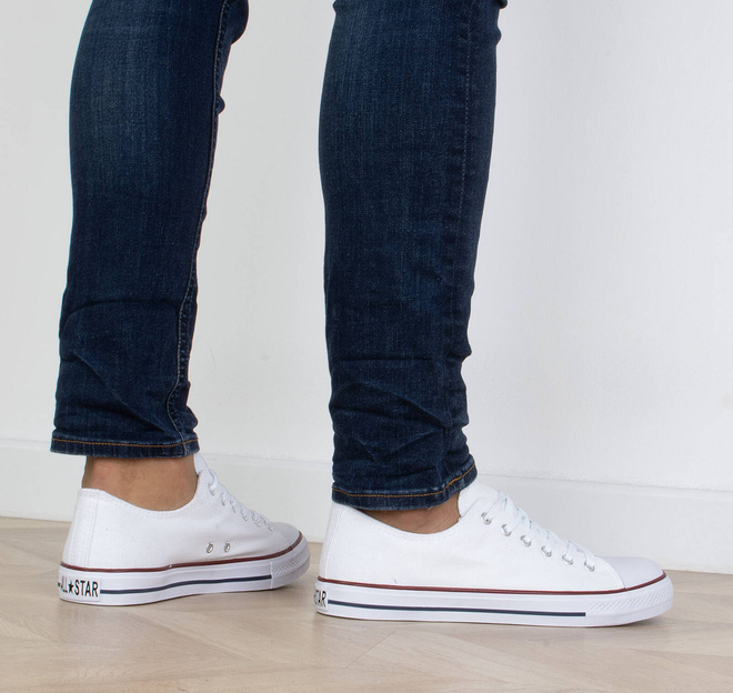 KLASYCZNE NISKIE BIAŁE TRAMPKI MĘSKIE  7