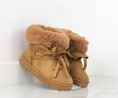 BRĄZOWE OCIEPLANE DZIECIĘCE ŚNIEGOWCE BOTKI