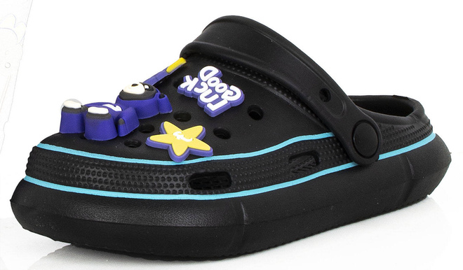 CZARNE KLAPKI DZIECIĘCE WSUWANE  3