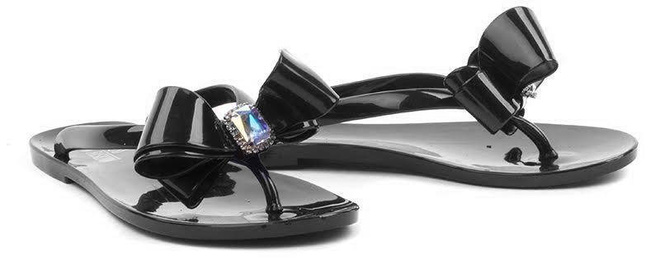 CZARNE JAPONKI KLAPKI MELISKI Z KOKARDĄ ARTIS