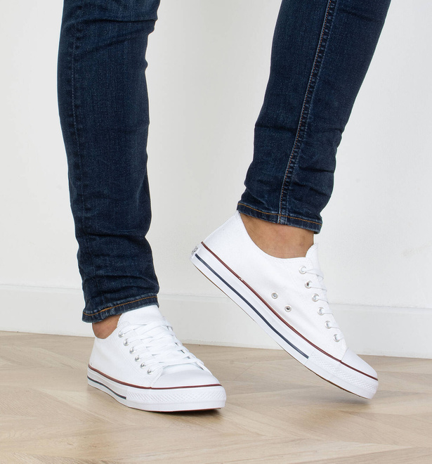 KLASYCZNE NISKIE BIAŁE TRAMPKI MĘSKIE 