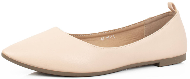 BEŻOWE KLASYCZNE BALERINKI Z WIĄZANIEM CANRA 3