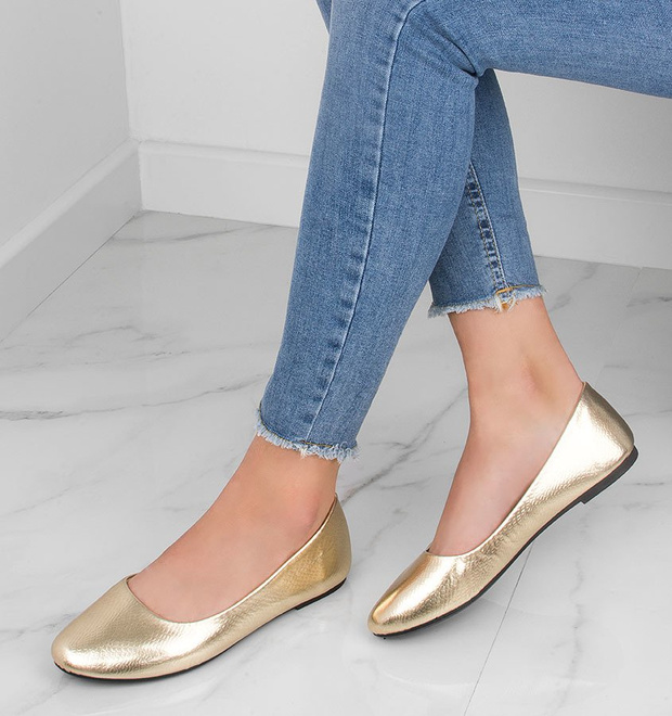 ZŁOTE BALERINKI BALERINY EKO SKÓRA BESS 2