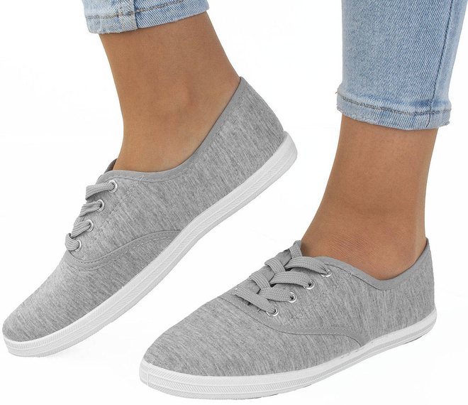 SZARE TENISÓWKI WYKROJONE TRAMPKI 2