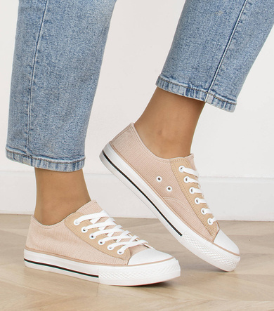 BEŻOWE KLASYCZNE NISKIE TRAMPKI DAMSKIE MILENA