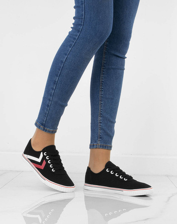 CZARNE TENISÓWKI TRAMPKI DAMSKIE