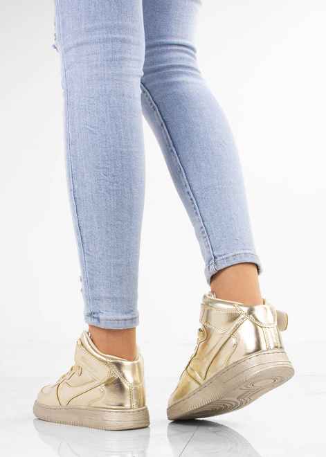 ZŁOTE WYSOKIE BUTY SPORTOWE MEGI 6