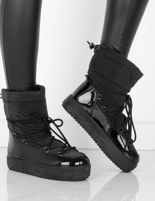 CZARNE ŚNIEGOWCE BOTKI OCIEPLANE WSUWANE  7