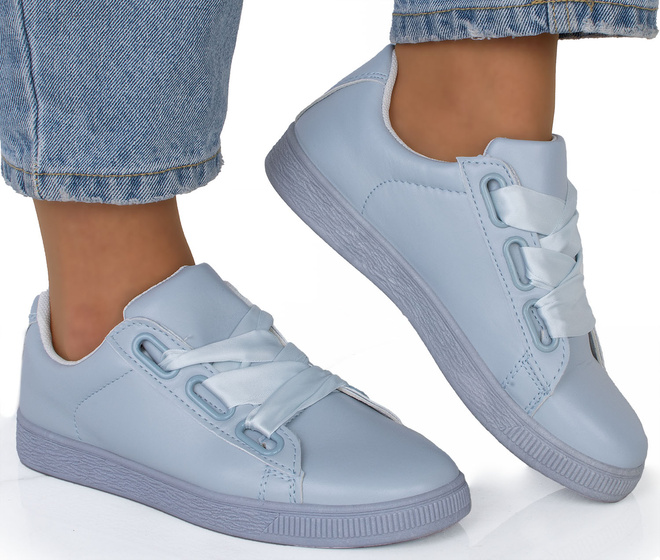 NIEBIESKIE DAMSKIE SNEAKERSY TRAMPKI SKÓRZANE SETES 2