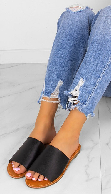 CZARNE SKÓRZANE KLAPKI JULES 3